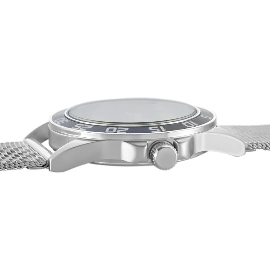 UPP Montre Axel Bleu cadran argenté fond bleu bracelet acier argenté Outlet