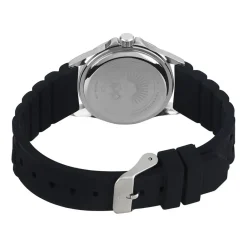 UPP Montre Axel Noir Et Rouge cadran argenté fond noir bracelet silicone noire New