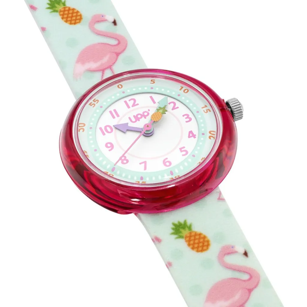 UPP Montre Beatty Multicolore cadran rose fond multicolore bracelet plastique vert Outlet
