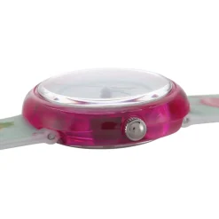 UPP Montre Beatty Multicolore cadran rose fond multicolore bracelet plastique vert Outlet