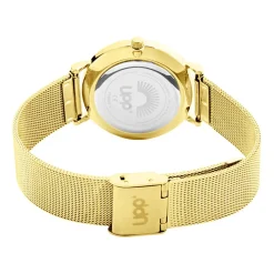 UPP Montre Crush Blanc cadran doré fond blanc bracelet acier doré