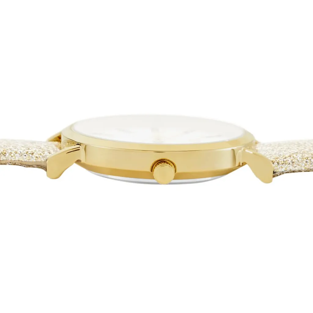 UPP Montre Crush Blanc cadran doré fond blanc bracelet synthétique doré Best