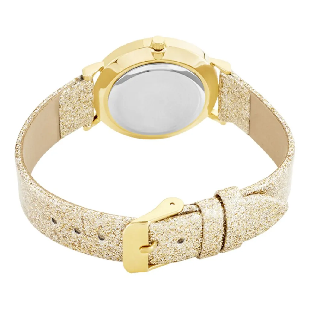 UPP Montre Crush Blanc cadran doré fond blanc bracelet synthétique doré Best