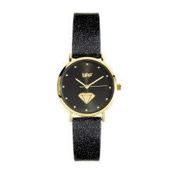 UPP Montre Crush Noir cadran doré fond noir bracelet synthétique noir Best