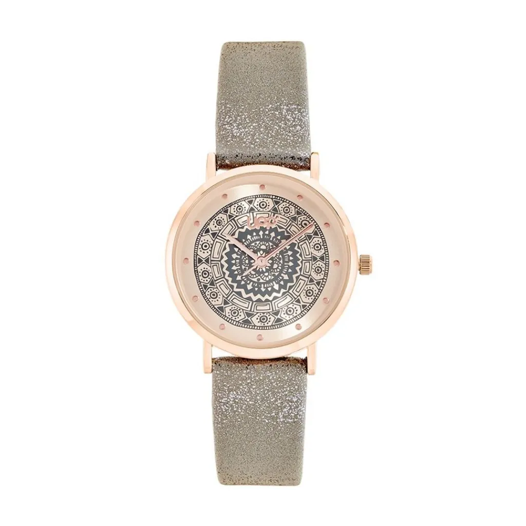 UPP Montre Dream Doré Rosé cadran doré rose fond doré rose bracelet synthétique taupe New