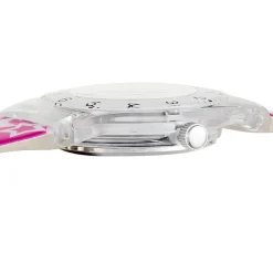 UPP Montre Etoile Blanc cadran blanc fond blanc bracelet plastique rose Hot