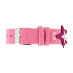 CODHOR Montre Upp Etoile Rose cadran argenté fond rose bracelet plastique rose Best