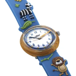 UPP Montre Fuzzy Bicolore cadran orange fond bicolore bracelet plastique bleu Clearance