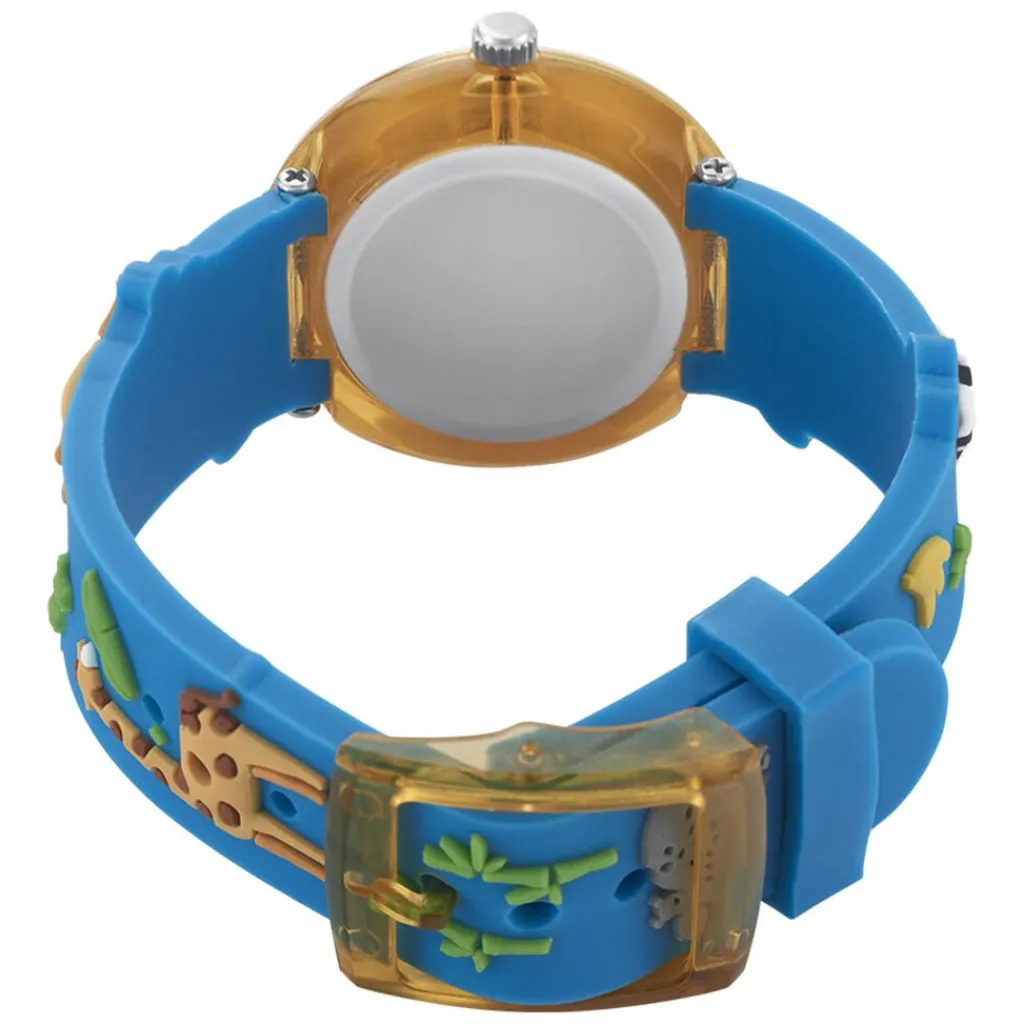 UPP Montre Fuzzy Bicolore cadran orange fond bicolore bracelet plastique bleu Clearance