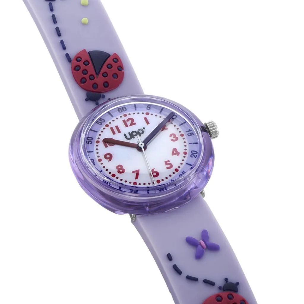 UPP Montre Fuzzy Bicolore cadran violet fond bicolore bracelet plastique parme Hot