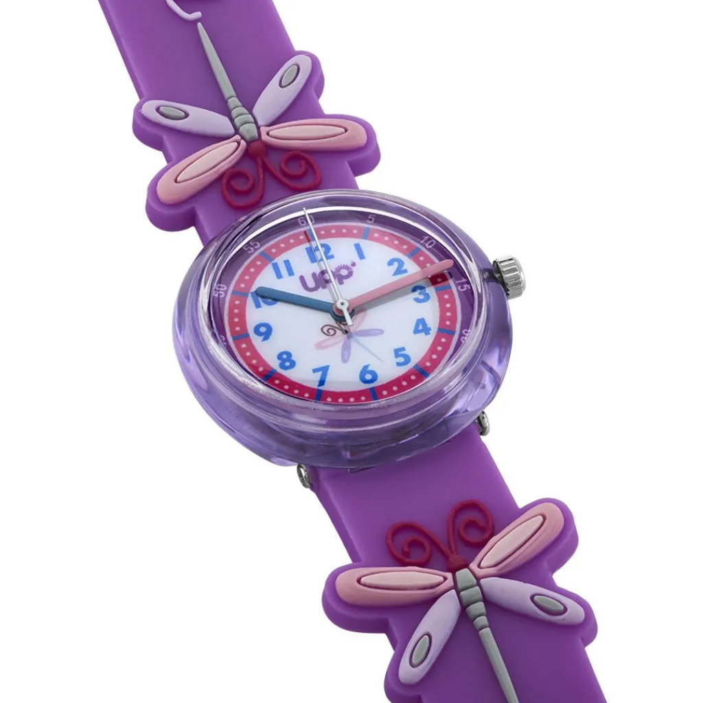 UPP Montre Fuzzy Bicolore cadran violet fond bicolore bracelet plastique violet Best