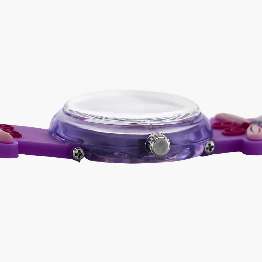 UPP Montre Fuzzy Bicolore cadran violet fond bicolore bracelet plastique violet Best