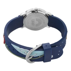 UPP Montre Fuzzy Bleu cadran argenté fond bleu bracelet silicone bleu New