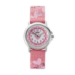 UPP Montre Lea Blanc Et Rose cadran argenté fond blanc bracelet tissu rose New
