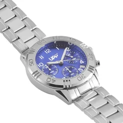 UPP Montre Lucas Bleu cadran argenté fond bleu bracelet alliage argenté Online