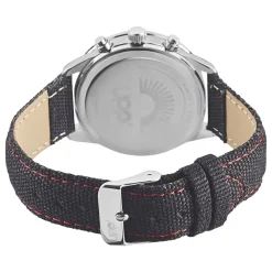 UPP Montre Lucas Noir cadran argenté fond noir bracelet tissu noir Discount