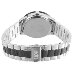 UPP Montre Matthieu Noir cadran argenté fond noir bracelet métal bicolore Hot