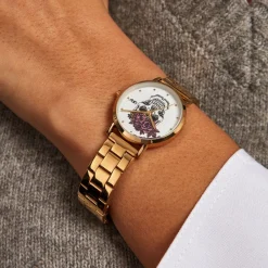 UPP Montre Solena Blanc cadran doré fond blanc bracelet acier doré Sale