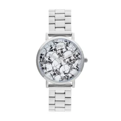 UPP Montre Solena Blanc cadran argenté fond blanc bracelet acier argenté Discount