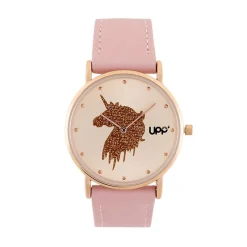 UPP Montre Solene Doré Rose cadran doré rose fond doré rose bracelet synthétique rose Outlet