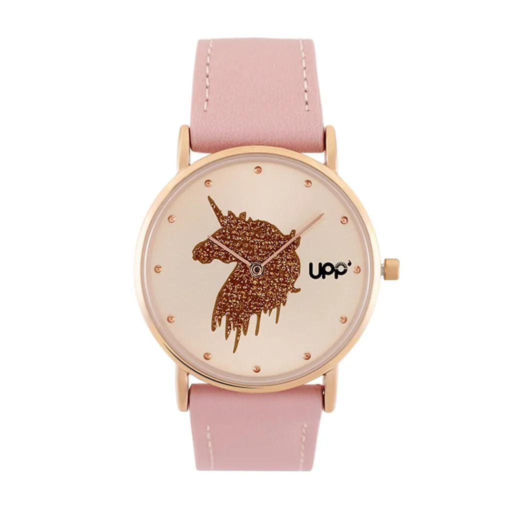 UPP Montre Solene Doré Rose cadran doré rose fond doré rose bracelet synthétique rose Outlet