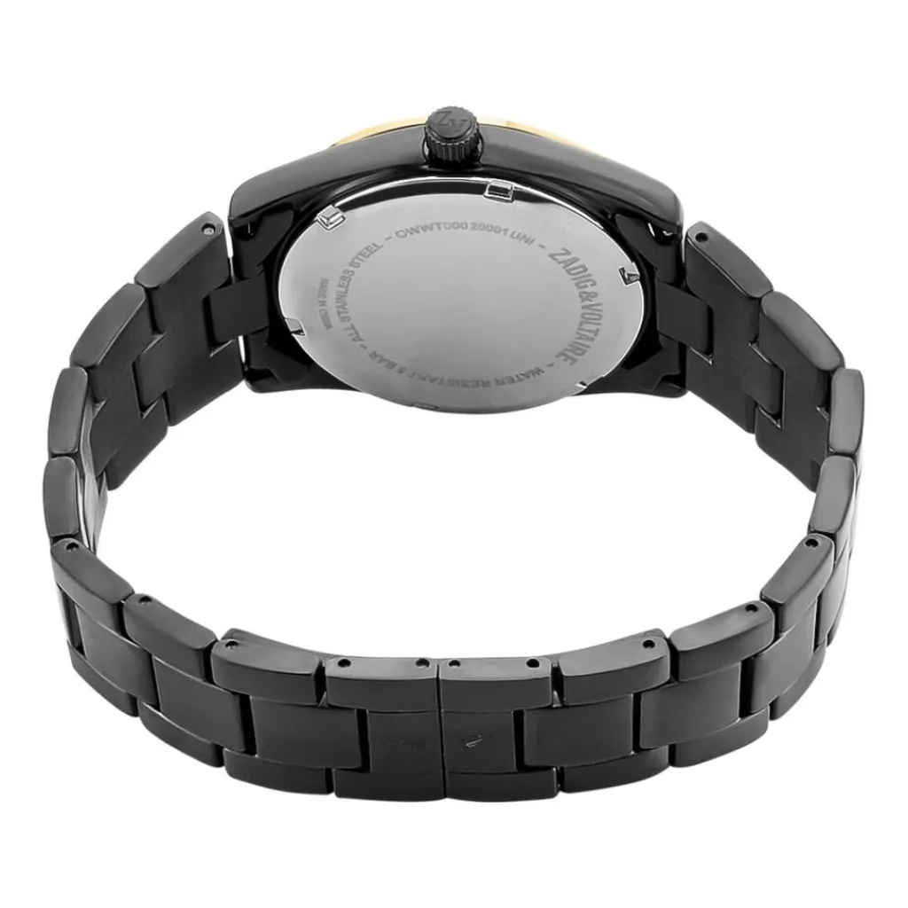 ZADIG & VOLTAIRE Montre Timeless Noir cadran noir fond noir bracelet acier noir Best