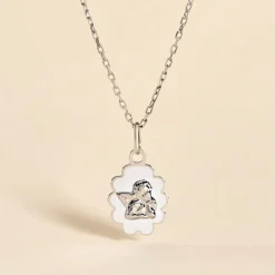 Histoire d'Or Pendentif Ange Nuage or blanc