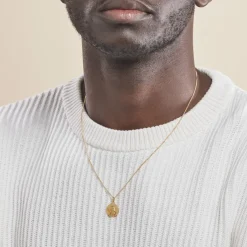 Histoire d'Or Pendentif Ange Rond Effet Diamante Or Jaune Clearance