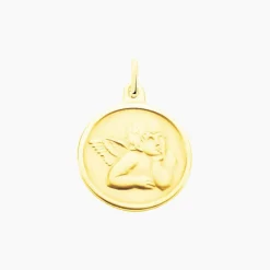 Histoire d'Or Pendentif Ange Rond Mat Or Jaune Sale