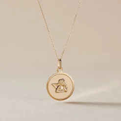 Histoire d'Or Pendentif Ange Rond Or Jaune New