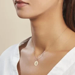 Histoire d'Or Pendentif Ange Rond Satine Or Jaune