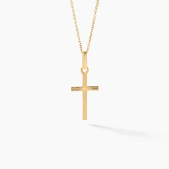 Histoire d'Or Pendentif Bathilde Croix Striee Or Jaune New