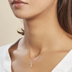 Histoire d'Or Pendentif Benny Croix Ciselee Or Jaune New