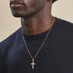 Histoire d'Or Pendentif Benny Croix Ciselee Or Bicolore Clearance