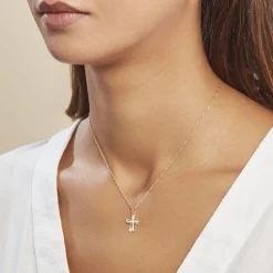 Histoire d'Or Pendentif Canice Croix Or Jaune Oxyde De Zirconium New