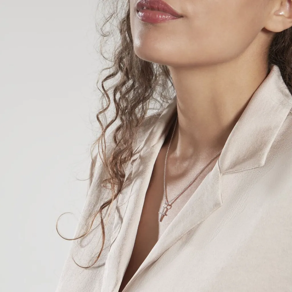 Histoire d'Or Pendentif Canice Croix Or Blanc Oxyde De Zirconium Hot