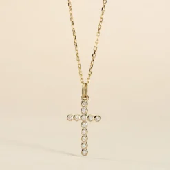 Histoire d'Or Pendentif Canice Croix Or Jaune Oxyde De Zirconium Clearance