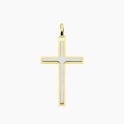 Histoire d'Or Pendentif Casey Croix Or Bicolore Outlet