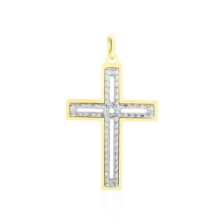 Histoire d'Or Pendentif Casey Croix Or Bicolore Hot