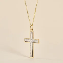 Histoire d'Or Pendentif Casey Croix Or Bicolore Hot