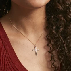 Histoire d'Or Pendentif Casey Croix Or Bicolore Hot