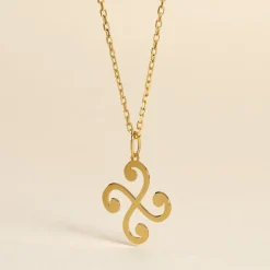 Histoire d'Or Pendentif Cobeia Croix Basque Or Jaune Clearance