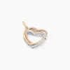 Histoire d'Or Pendentif Coeur Penche Double Or Tricolore Oxyde De Zirconium Sale
