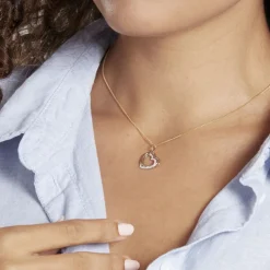 Histoire d'Or Pendentif Coeur Penche Double Or Tricolore Oxyde De Zirconium Sale