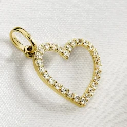 Histoire d'Or Pendentif Coeur Penche Or Jaune Oxyde De Zirconium Online