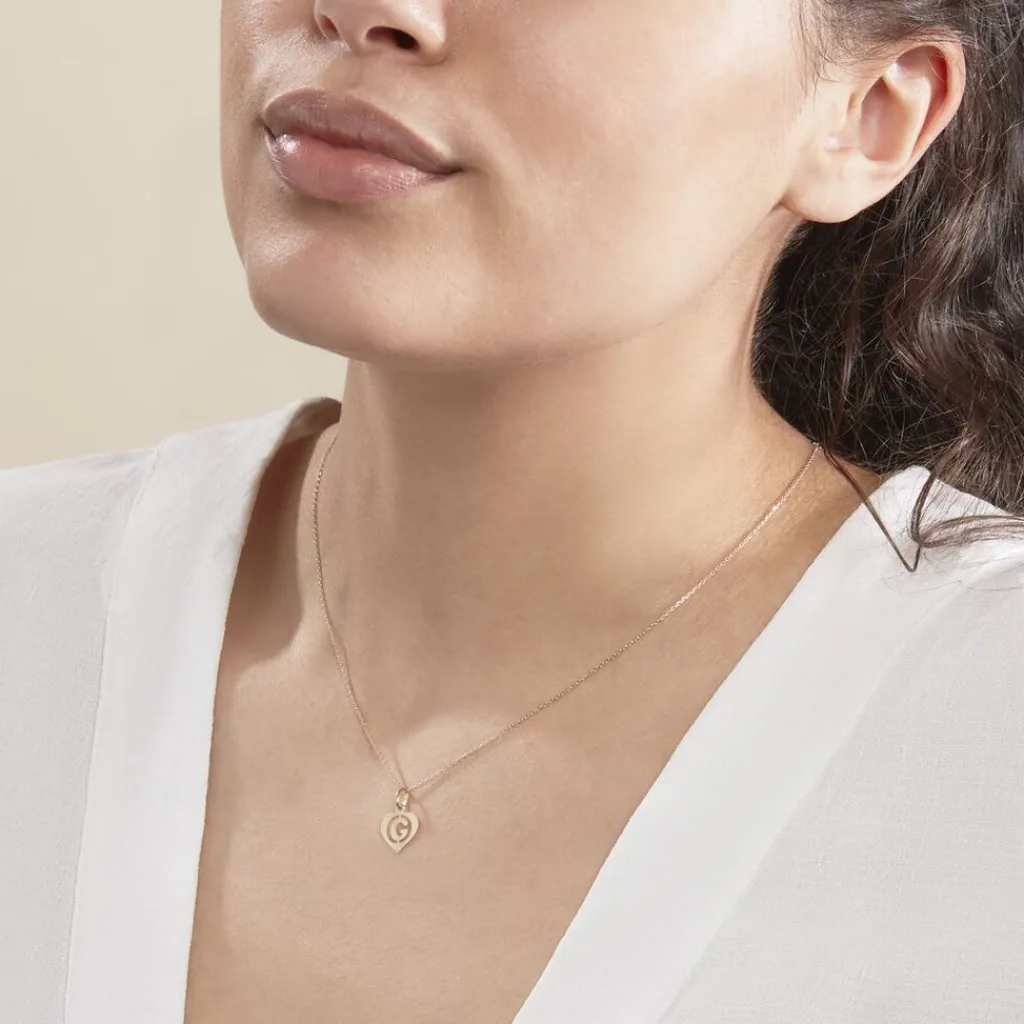 Histoire d'Or Pendentif Eudocie Coeur Lettre Or Jaune Hot