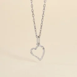 Histoire d'Or Pendentif Eudocie Coeur Strie Or Blanc Best