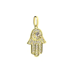 Histoire d'Or Pendentif Fatima Or Jaune Oxyde De Zirconium