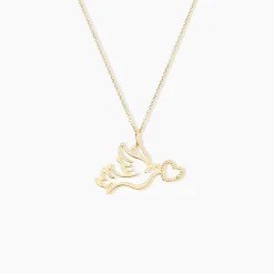 Histoire d'Or Pendentif Guecha Colombe Et Coeur Or Jaune Outlet