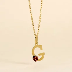 Histoire d'Or Pendentif Helidie Coccinelle Lettre Or Jaune Sale